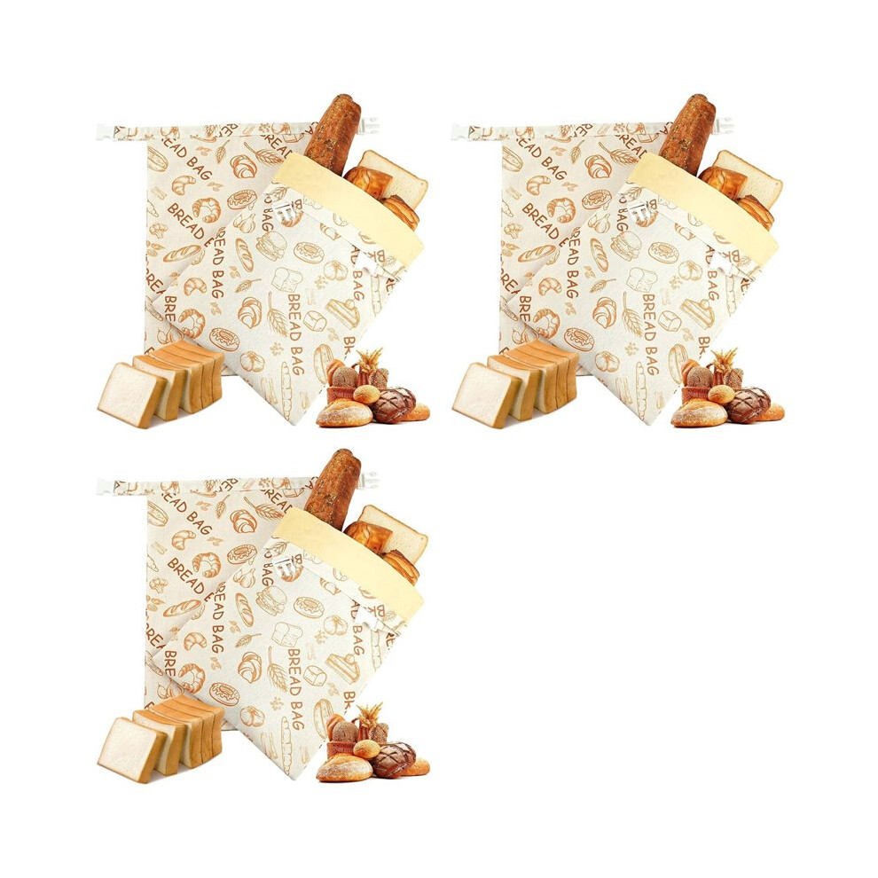 Reusable Beeswax Bread Bags(6 Pack), Beeswax Bags For Sourdough/Homemade Bread, Natural Cotton Bees Wax Bag 6032221231479