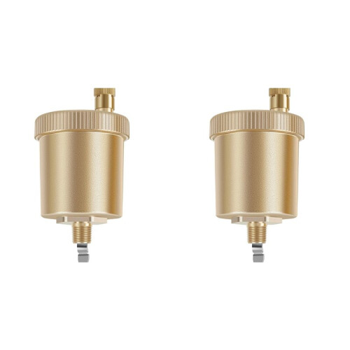 2X Automatic Air Vent Valve Kit, 1/8 Inch Automatic Air Bleed Vent, Compact Brass Automatic Float Valve