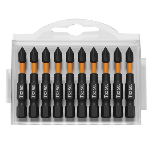 50PCS 50mm PH2 Magnetic  Bit Set  Phillips Impact Batch  Hardness Screwdriver Bit Screw Driver Hand Tool 1