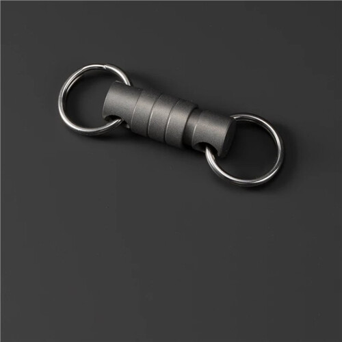 2X Titanium Quick Release Keychain Buckle - Key Ring for Outdoor Use, Compact 2