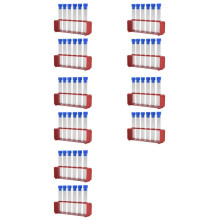 5 Sets 15 X 100mm Test Tubes with Rack Clear Plastic Test Tubes with Caps and 6 Holes Holder Rack Nurse Party Decoration