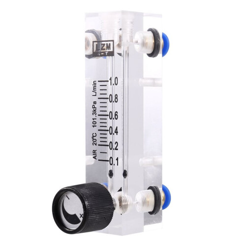 4X 4T 0.1-1L/MIN Acrylic Variable Area Flow Meter Adjustable Panel Mount Gas Rotameter Air Flow Rate Controller 1