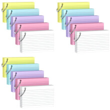 Lot de 750 Fiches Colorées 3 X 5 Pouces avec Porte-Clés - Poids Lourd 180 G/M² pour une Étude et une Organisation Efficaces