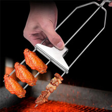 3 Way Grill Skewers - Grill Savant, Three-Prong BBQ Fork Skewers Kit Kabob Skewers Outdoor for Grilling Meat