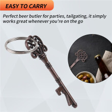 Antique Key Shaped Wine Beer Bottle Opener Bar Tool Party Wedding Gift Keychain Color: Bronze