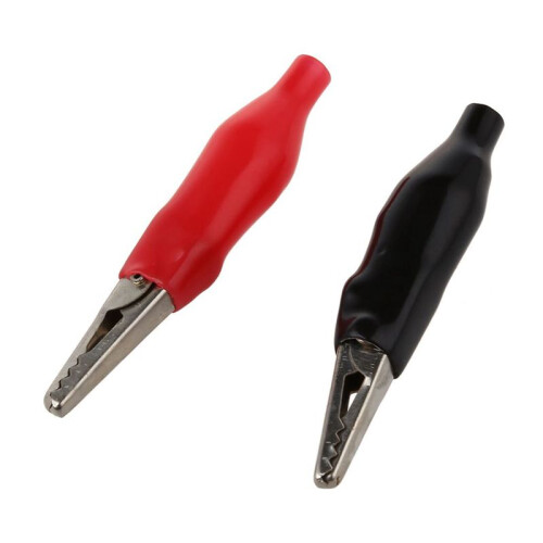 60 Pcs Black Red Soft Plastic Coated Testing Probe Alligator Test Clip 1