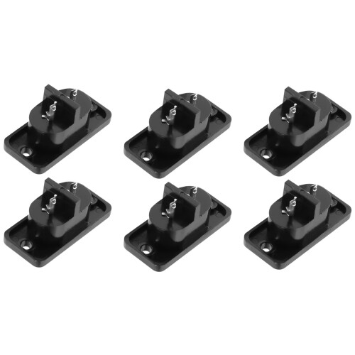 Black 2 Pin IEC320 C8 Screw Mount Inlet Plug Socket AC 250V 2.5A 6 Pcs 1