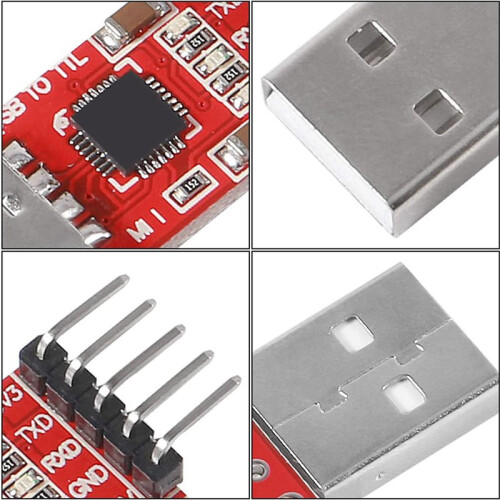 6 Pezzi CP2102 USB 2.0 A TTL 5 Pin Adattatore Seriale Modulo Convertitore Seriale USB A TTL per UART STC 3,3 V e 5 V 2