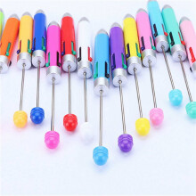 30Pcs DIY Business Four Color Refill Beaded Pen Cute Beadable Ballpoint Pens Puzzle Multi Color Jewelry Beaded Pen