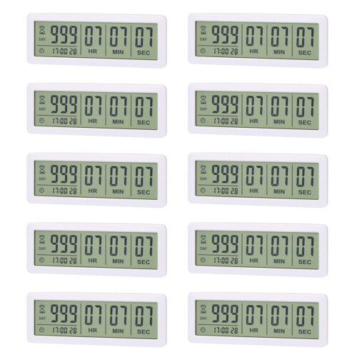 10X  Digital Countdown Days Timer Clock - 999 Days Count Down Clock Timer pour Graduation Lab Kitchen (Blanc)