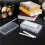 12Pack  Plastic Clear Storage Containers Box,Small Rectangle Empty Organizer Case with Hinged Lid 4