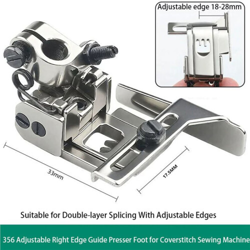 2X Advanced 3-Needle Coverstitch Sewing Machine Right  Guide Presser Foot 5.6mm