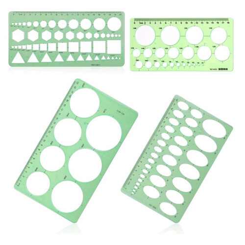 8pcs Circle Template for Drawing, Drafting Tool Geometric Round Circle and Oval Stencil Formwork Ruler Measuring Tool 1