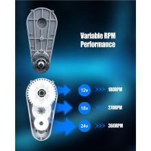 2X 24V RS775 High-Speed Motor Gearbox for Power Wheels, 280W 360RPM Powerful Drive Engine