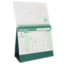 1Minimalistische Bureaukalender 2026 Groen, Met Schrijfbare Achterkant