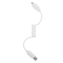 Inkortbare USB Type-C Oplaadkabel Met Veer En Alarm Wit