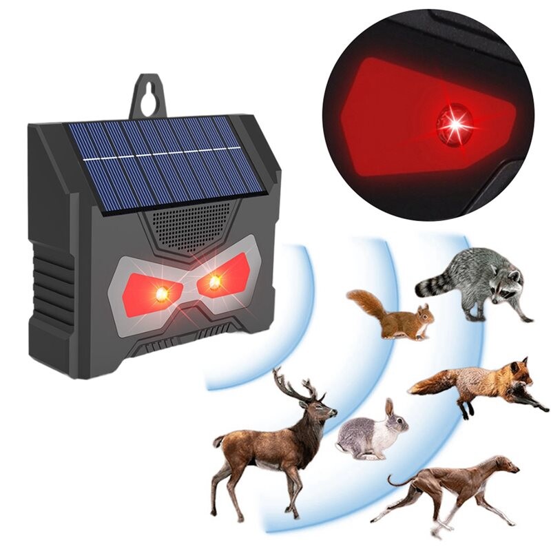 2X Solar Ultrasonic Animal Repeller Deer Deterrent Devices with LED ...