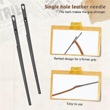 4 Pcs Leather Sewing Needles, Single Hole Iron Lacing Needles for Hand Stitching, Ideal for Leather Crafts