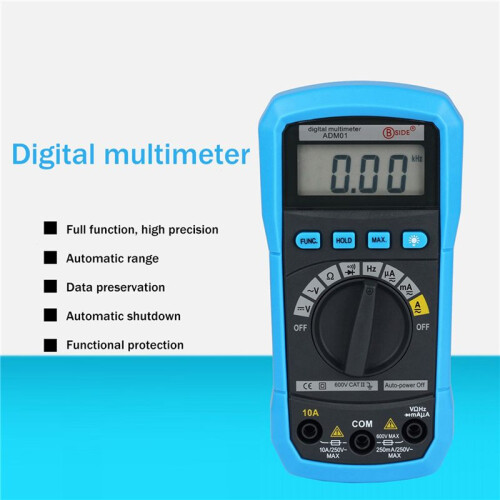 2X BSIDE ADM01 Digital Multimeter Multifunction AC/ Voltage Current Temperature Resistance Capacitance Pocket Tester 1