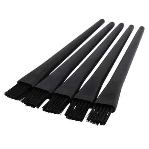 5 Pcs 1.5 x 0.5cm Black Plastic Round Handle Anti Static ESD Brush 1