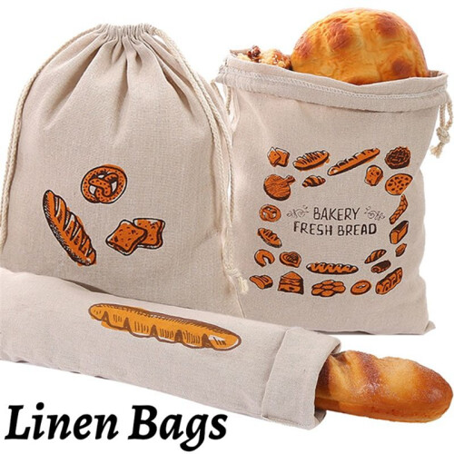 Bread Bag Reusable Cotton Drawstring Storage Bag Homemade Bread Fresh Eco-Friendly Kitchen Storage Bag 1