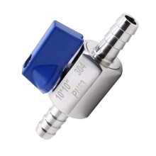 3X 304 Stainless-Steel Valve, 10 mm Barb Shut-Off Valve, Pagoda Joint Garden Tap for Water, Gas, Oil, Fuel