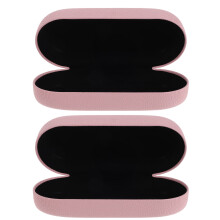 2St Grote Zonnebrilcase Hard PU Met Metalen Roze