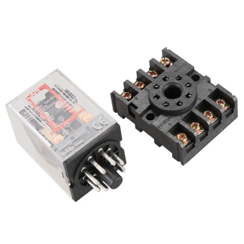 4X MK2P-I Clear Shell DPDT AC220V Coil Power Relay Socket Base 1