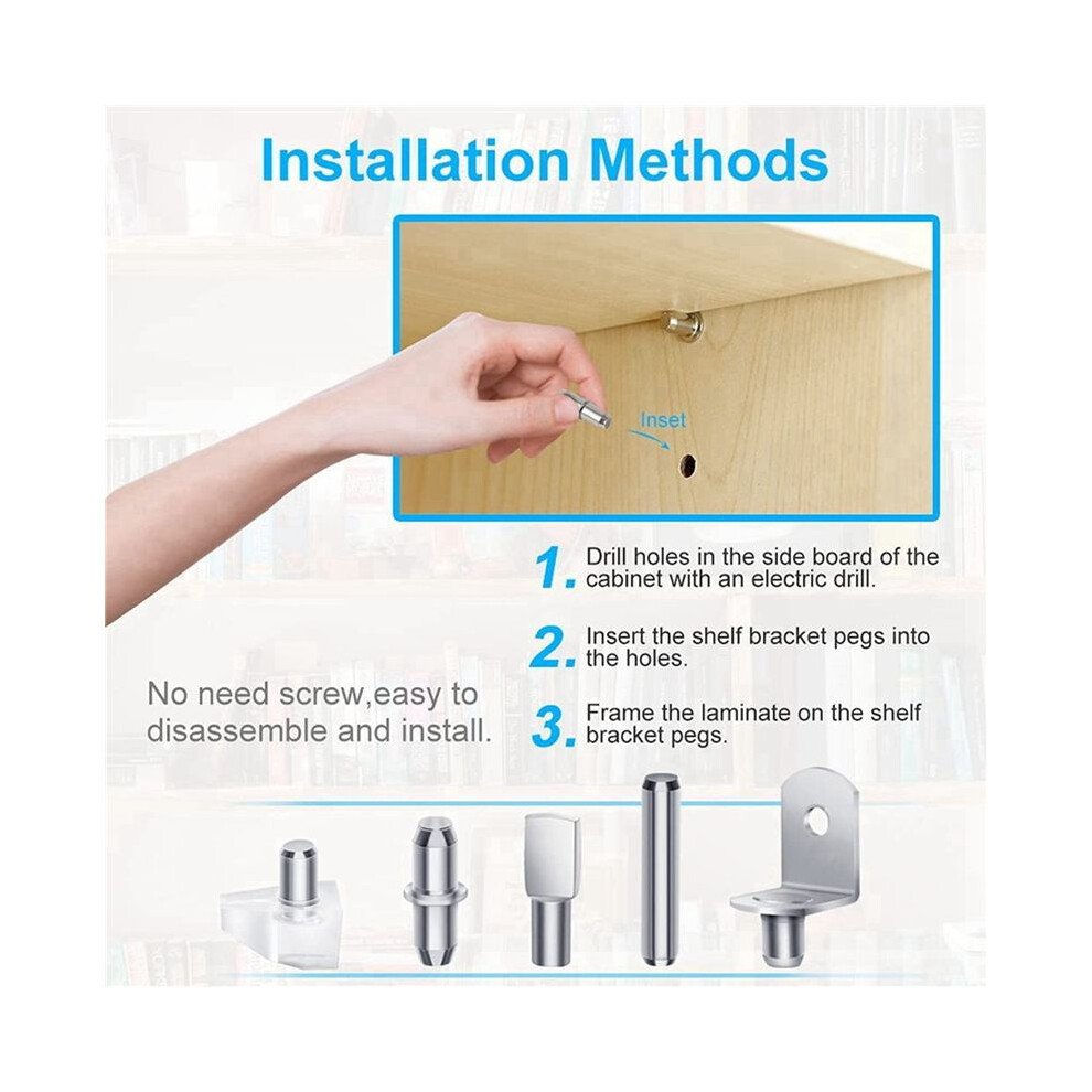 240Pcs Shelf Pegs Kit, 5 Styles Shelf Pins Shelf Support Pegs, Cabinet Shelf Pegs For Shelves Bookcase Bookshelf Pegs 6033391891081
