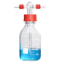 Screw Mouth Gas Washing Bottle GL45 High Borosilicate 500ml Glass Bottle Lab Washing Buffer PP Caps Sealed Bottle