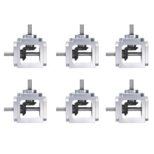 6X Gear-Box 90 Degree Right Angle Bevel Gear-Box 1:1 Single Output Shaft 1 Module 20 Teeth Bevel Gear Aluminum Frame