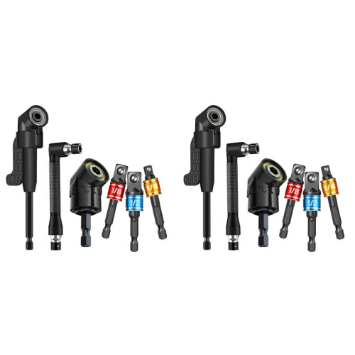 12Pcs Right Angle Drill Attachment Set with Hex Socket Adapters and 105 Angle Drill Adapters
