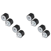 8Pcs M8 Thread with Studs 40mm X 30mm Cylindrical Rubber Mounts, Vibration Isolators Steering Damper