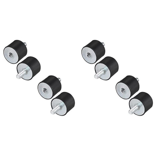 8Pcs M8 Thread with Studs 40mm X 30mm Cylindrical  Rubber Mounts, Vibration Isolators Steering Damper