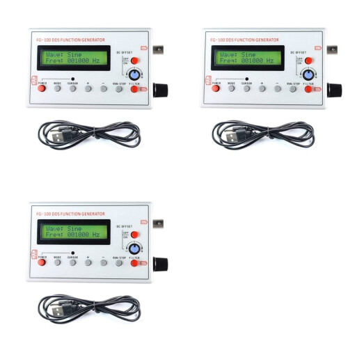 3X FG-100 DDS Function Signal Generator Frequency Counter 1Hz - 500KHz Module Sine+Square+Triangle +Sawtooth Waveform