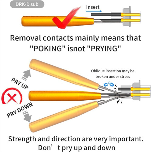 D SUB Connector Pins Removal Tool DRK-D SUB Pins Insertion Extraction Tool for TE/AMP/Harting 1