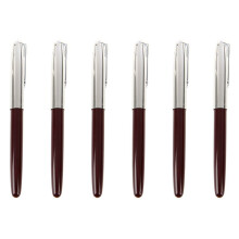 6X HERO 616 Fountain Pen Hooded Golden Nib Dark Red  Small Vintage