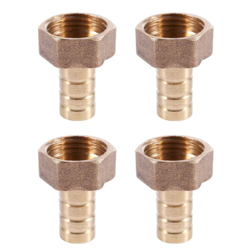 4pcs 12mm Hose Barb 1/2BSP Female Thread Quick Joint Connector Adapter Gold