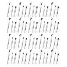 60 Delar Pincett med Gummispetsar Pincett PVC-Belagd Pincett Set, Gummi Rak och Platt Pincett Svart