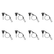8X Stainless Steel Quick Release Pin 6mm Diameter Locking Pin with Push Button Lanyard Cable Usable Length 25mm