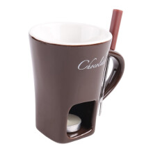 Juego de Tazas para Fondue, Juego para Hacer Chocolate, Queso, Leche y Crema, Derretidor de Mantequilla Individual, Taza para Hornear, Candelabro