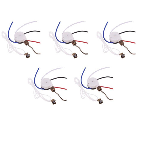 5X Ceiling Fan  Kit 3 Speed 4 Wire, Zipper Speed Control , ZE-208S Pull Wire  with Rope Bronze