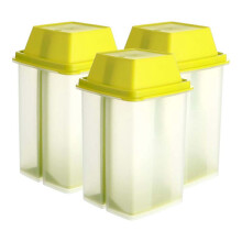 3 Stuks Jalapeno Augurkencontainers met Zeefjes Vierkante Dispensers voor Ingemaakte Voedingsmiddelen Keukengereedschap Groen