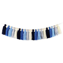 Boho Quaste Girlande mit Holz Perle Erd Farbener Regenbogen Girlande für Klassenzimmer Kinderzimmer Party Kinder Schlafzimmer Zimmer Wohnheim C