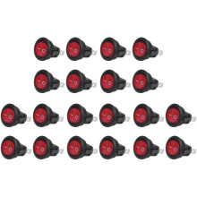 20X Interrupteur A Bascule Bipolaire OFF Rouge 3 Broches 220V