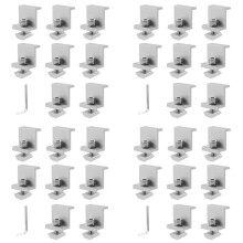 Bevestigingsbeugels voor Zonnepaneel, 32 Stuks Aluminium Eindklem voor Zonnepaneel, 30-45 mm, Verstelbare H, Bevestiging voor Zonnepaneel voor Metalen