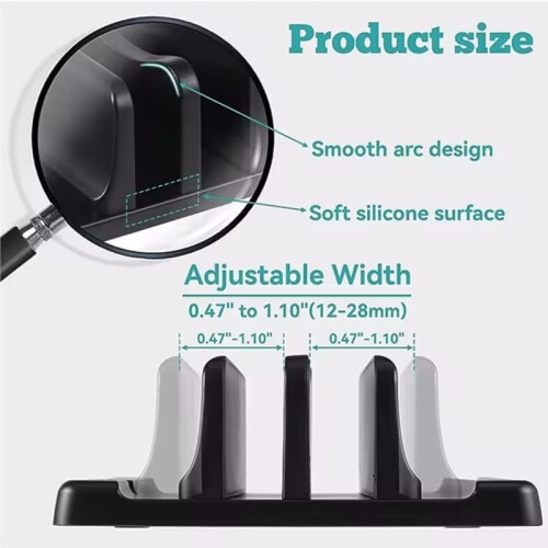 Adjustable Laptop Stand Vertical Save Desktop Space Easy to Place Computer Accessories 1