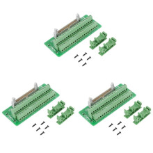 3X IDC40P 40Pin Connector Strip Breakout Board Terminal Block Plug PLC Interface with Bracket, for PLC, DIN Rail Mount
