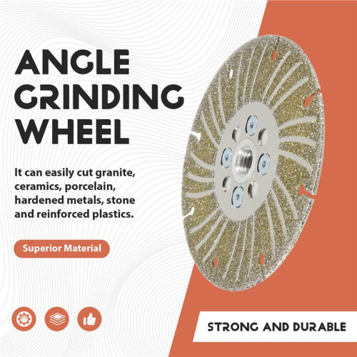Disco de Amolar Angular Indestructible de 5" para Cortar Granito, Cerámica y Metal.