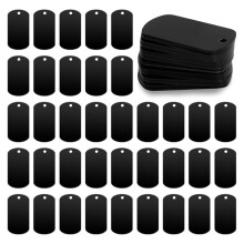 50 Pack Metal Stamping Blanks Black Metal Tags for Stamping, Engraving Blank Tags Engraving Blank Tags Signs Aluminum